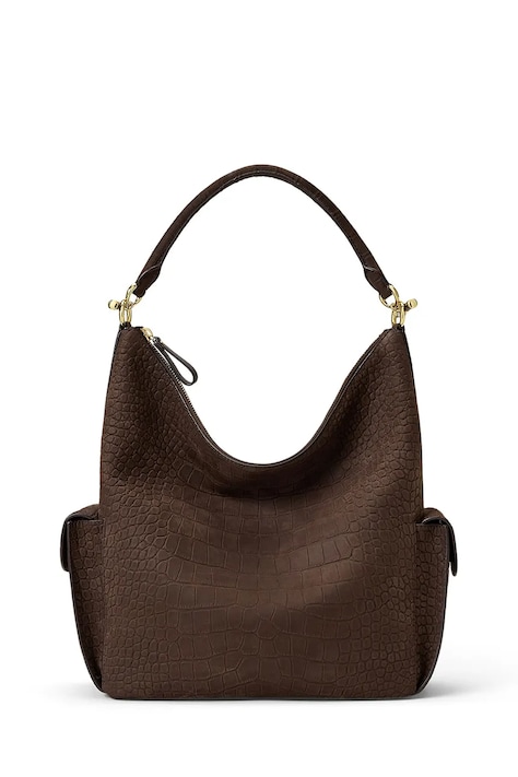 Lauren Ralph Lauren Torebka shopper damska skórzana brązowa 431P18458