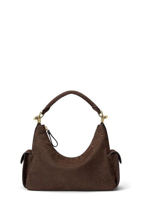 Lauren Ralph Lauren Torebka crossbody damska skórzana brązowa 431P18453