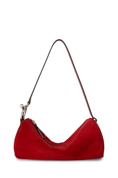 Lauren Ralph Lauren Torebka bagietka damska zamszowa czerwona 431P18423