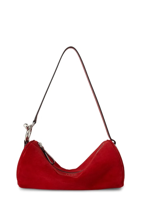 Lauren Ralph Lauren Torebka bagietka damska zamszowa czerwona 431P18423