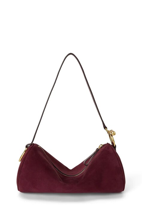 Lauren Ralph Lauren Torebka bagietka damska zamszowa bordowa 431P18423