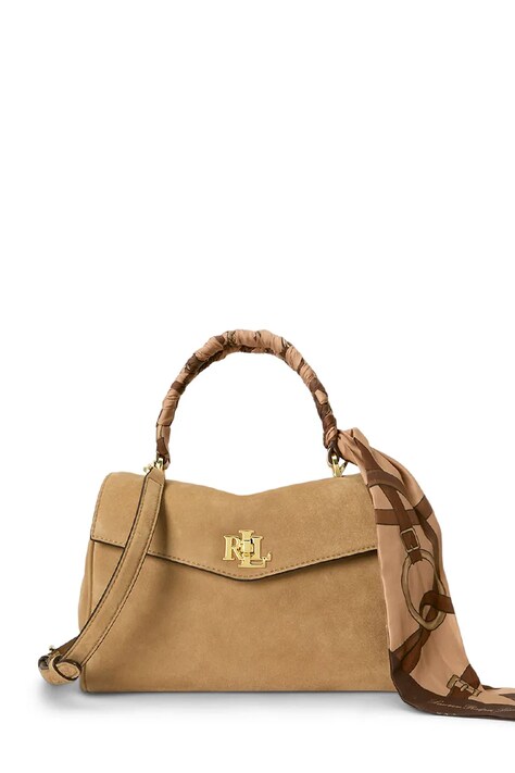 Lauren Ralph Lauren Torebka damska zamszowa beżowa 431P18421