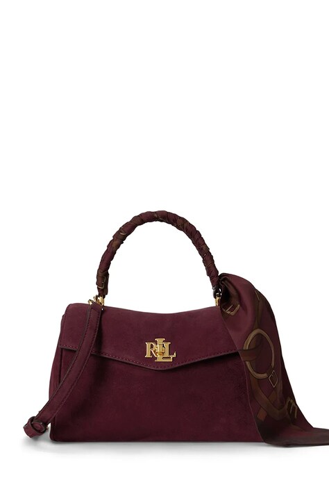 Lauren Ralph Lauren Torebka damska zamszowa bordowa 431P18421