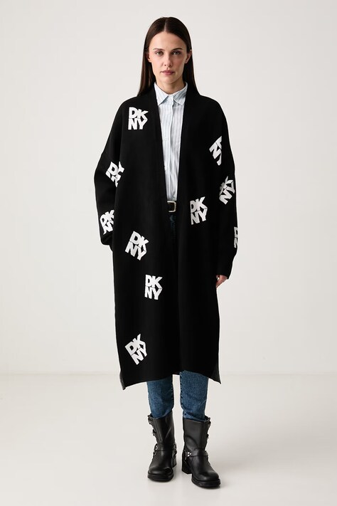 DKNY Kardigán dámsky s viskózou čierny P6MXAF16