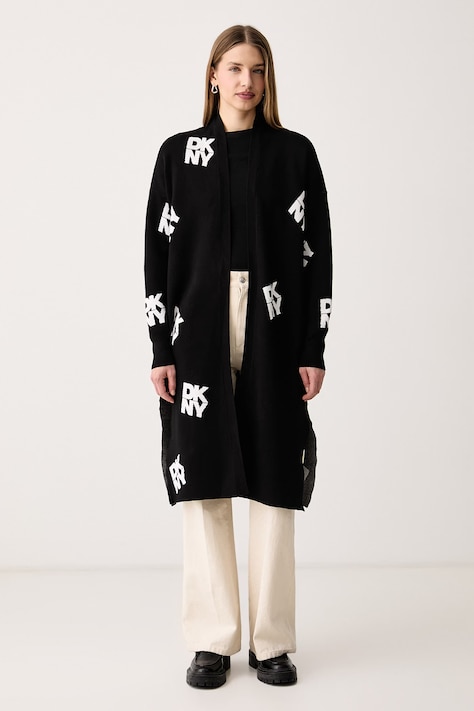 DKNY Kardigan damski z wiskozy czarny P6MXAF16