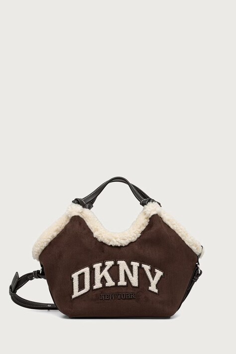 DKNY Torebka crossbody damska z imitacji zamszu brązowa R63ECM60