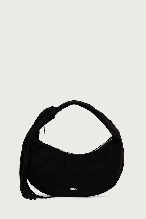 DKNY Torebka hobo damska z imitacji zamszu czarna R63CMR37