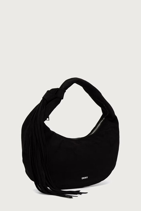 DKNY Torebka hobo damska z imitacji zamszu czarna R63CMR37