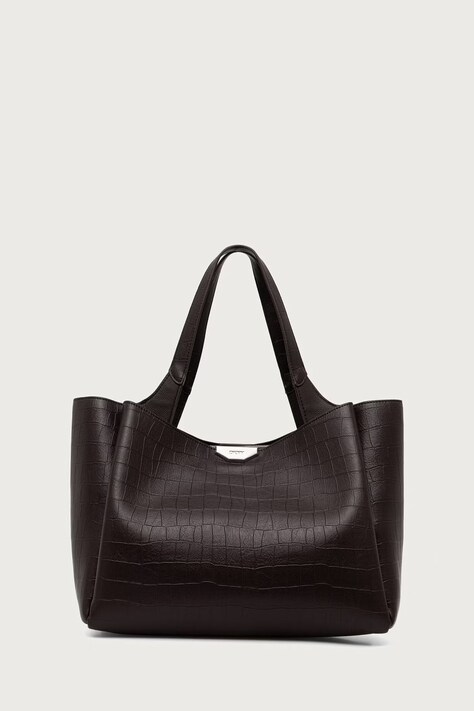 DKNY Torebka shopper damska z imitacji skóry brązowa R63APG32