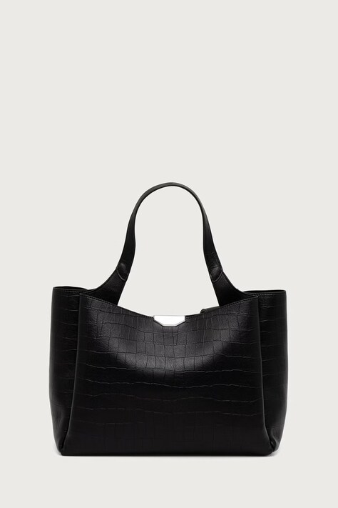 DKNY Torebka shopper damska z imitacji skóry czarna R63APG32