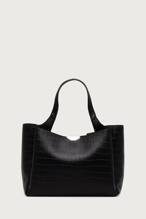 DKNY Torebka shopper damska z imitacji skóry czarna R63APG32