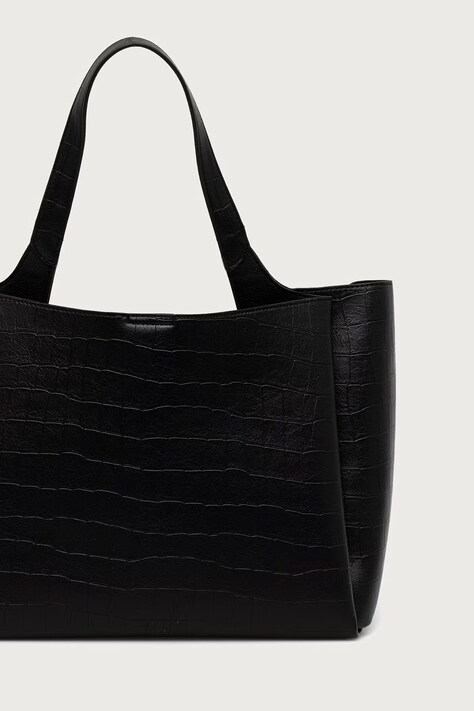 DKNY Torebka shopper damska z imitacji skóry czarna R63APG32