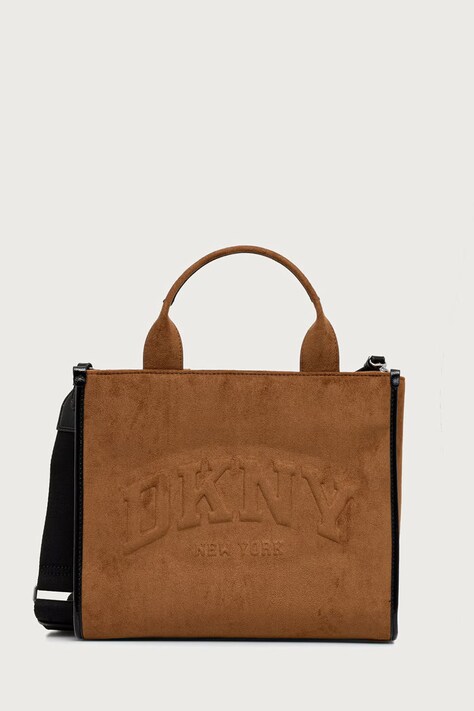 DKNY Torebka damska z imitacji zamszu brązowa R63AMR57