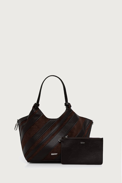 DKNY Torebka shopper damska z imitacji zamszu brązowa R63AME49
