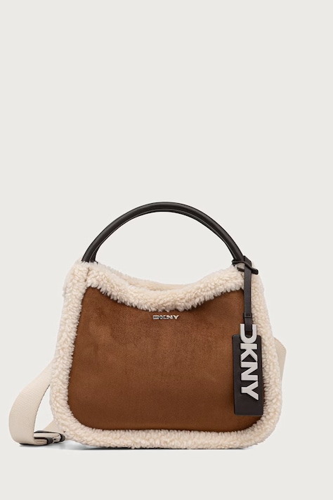 DKNY Torebka damska z imitacji zamszu brązowa R62CMK69