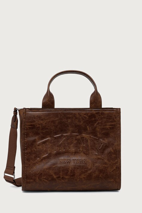 DKNY Torebka shopper damska z imitacji skóry brązowa R62AZR57