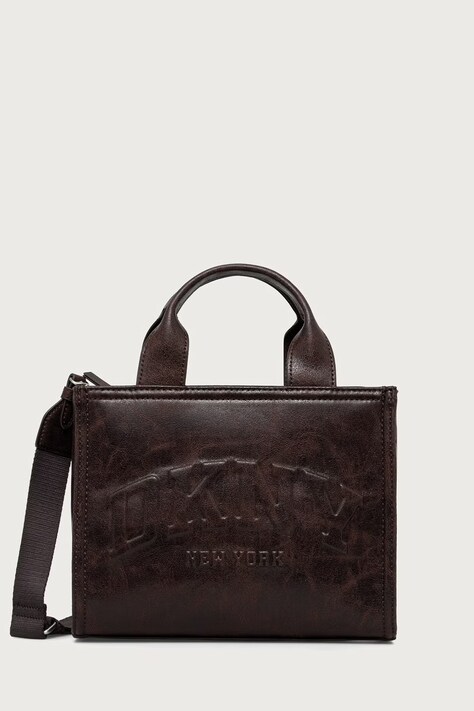 DKNY Torebka crossbody damska z imitacji skóry brązowa R62AZC80