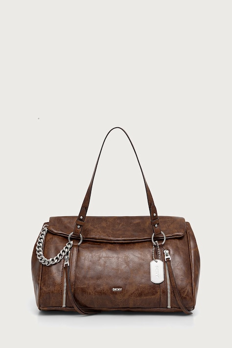 DKNY Torebka tote damska z imitacji skóry brązowa R62DLR15