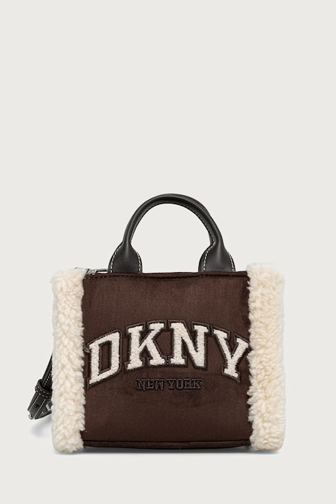 DKNY Torebka crossbody damska z imitacji zamszu brązowa R53AYM56