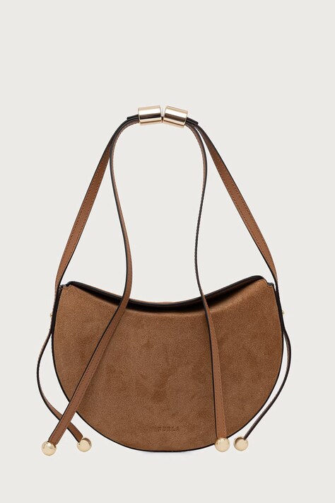 Furla Torebka crossbody damska zamszowa Moonstone S brązowa WB02348 U10000 4493S