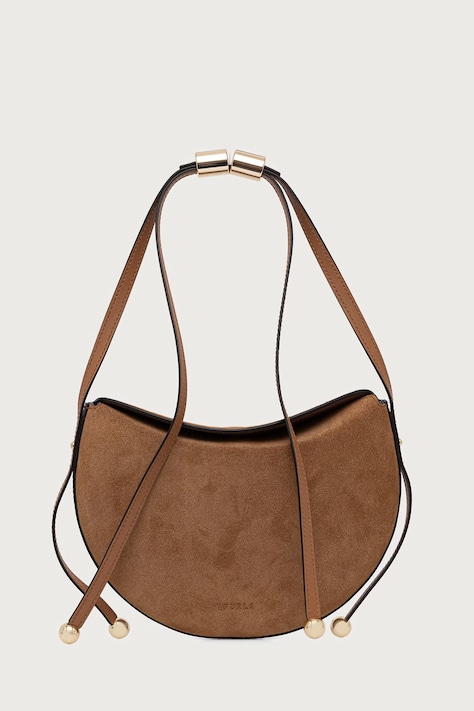 Furla Torebka crossbody damska zamszowa Moonstone S brązowa WB02348 U10000 4493S