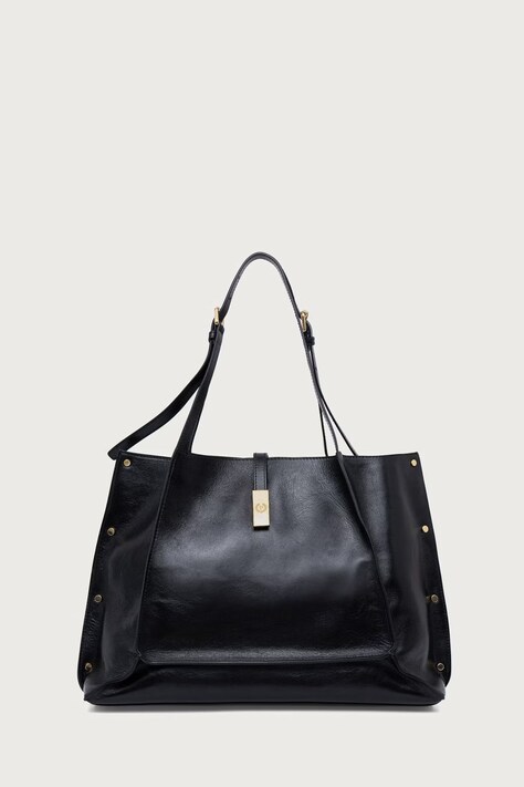Pollini Torebka shopper damska skórzana czarna PC4424PP1P QA0