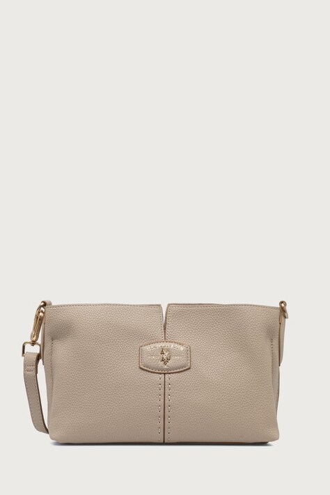 U.S. Polo Assn. Torebka crossbody damska z imitacji skóry CHESTNUT beżowa BIU269339WVP