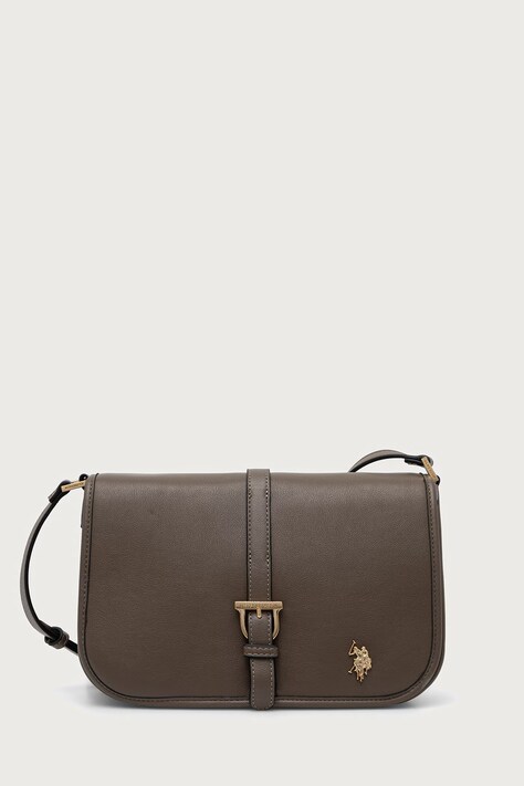 U.S. Polo Assn. Torebka crossbody damska z imitacji skóry NANTUCKET brązowa BIU269322WVP