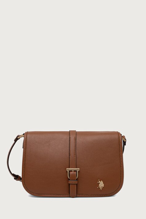 U.S. Polo Assn. Torebka crossbody damska z imitacji skóry NANTUCKET brązowa BIU269322WVP