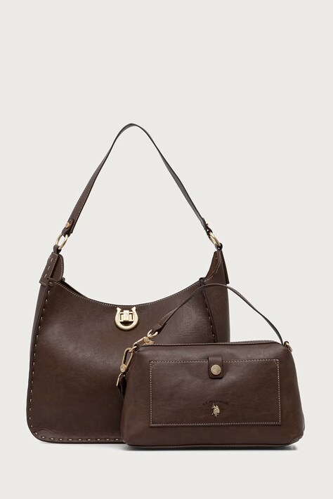 U.S. Polo Assn. Torebka damska z imitacji skóry MIDDLETON brązowa BIU0M9373WVP
