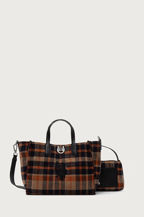 U.S. Polo Assn. Torebka shopper damska z bawełną MIDDLETON granatowa BIU0M8869WZC