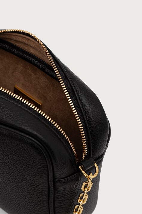 Patrizia Pepe Torebka crossbody damska skórzana czarna 8B0242 L001