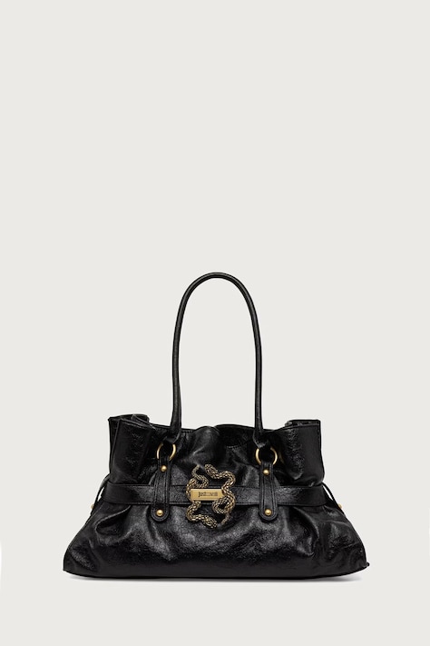 Just Cavalli Torebka shopper damska z imitacji skóry czarna 81RA4BE2 ZS969