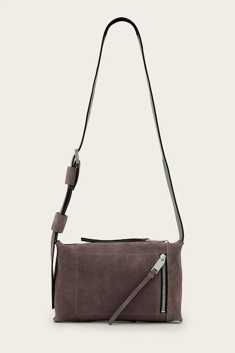 AllSaints Torebka crossbody damska zamszowa EFFIE brązowa W268XE