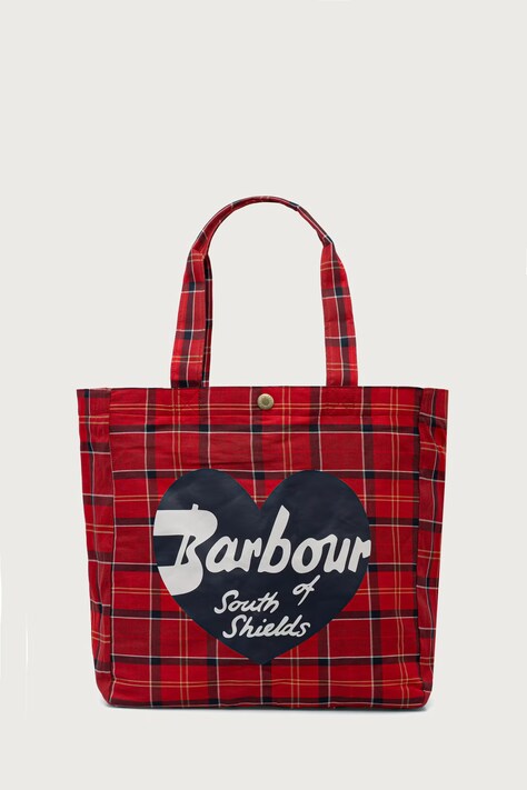 Barbour Torebka shopper damska bawełniana czerwona LBA0559