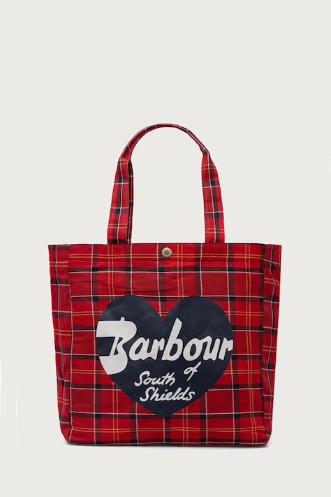 Barbour Geantă shopper pentru femei din bumbac roșie LBA0559