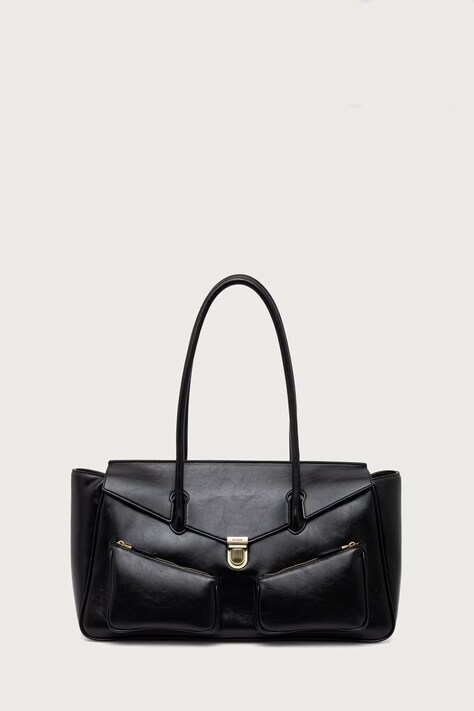 HUGO Geantă pentru femei cu imitație de piele Quinley_Shoulder Bag neagră 50573453