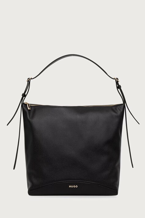 HUGO Torebka shopper damska z imitacji skóry Lucya_Hobo czarna 50573441