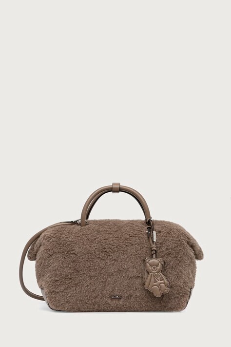 Max Mara Torebka damska z wełną beżowa 2624516222600