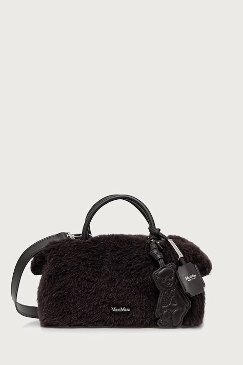 Max Mara Torebka crossbody damska z wełną brązowa 2624516182600