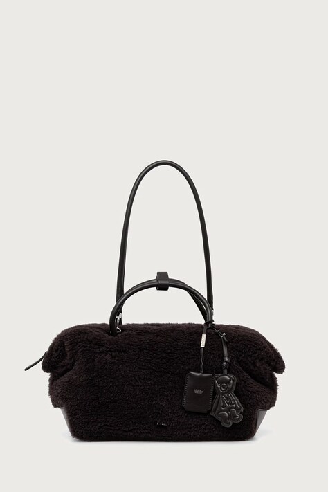 Max Mara Torebka shopper damska wełniana brązowa 2624516172600