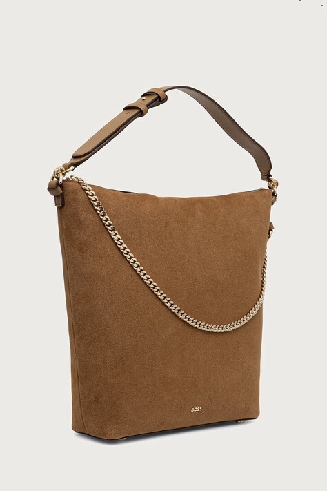BOSS Torebka hobo damska Yelena Hobo beżowa 50573246