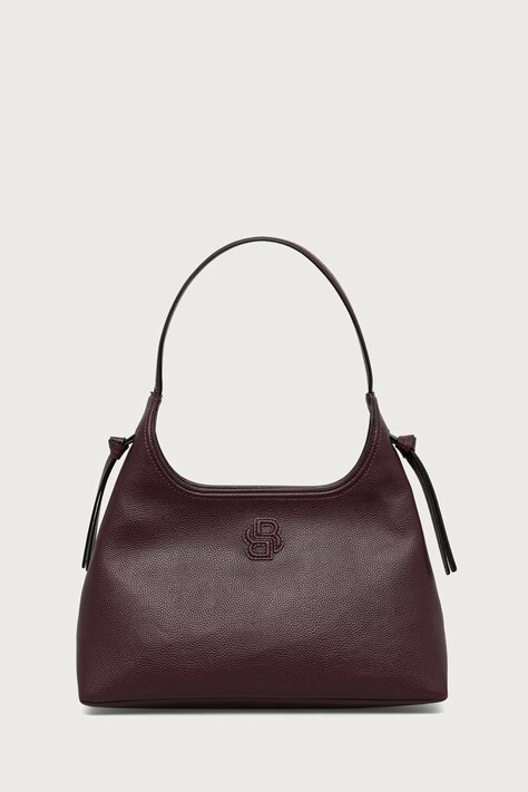BOSS Torebka hobo damska z imitacji skóry Anett Zip Hobo bordowa 50573208