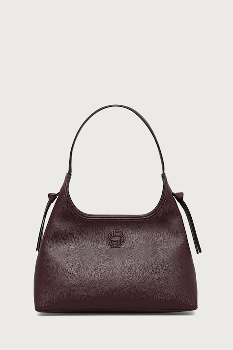 BOSS Torebka hobo damska z imitacji skóry Anett Zip Hobo bordowa 50573208