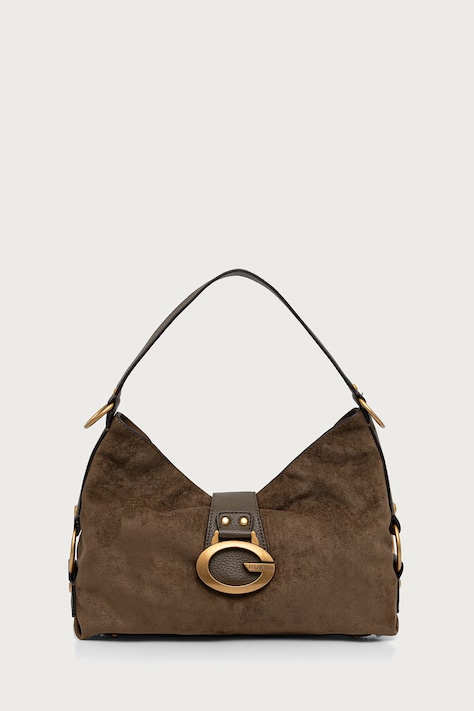 Guess Torebka hobo damska z imitacji zamszu CAMDEN zielona HWSG93 08180