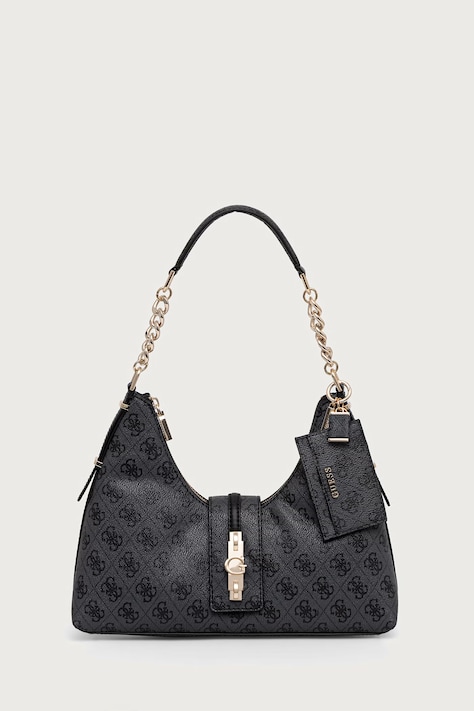 Guess Torebka hobo damska z imitacji skóry YVONNE szara HWSG23 78010