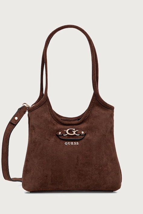 Guess torebka crossbody damska z imitacji zamszu SAMANTHA brązowa HWSG23 13750
