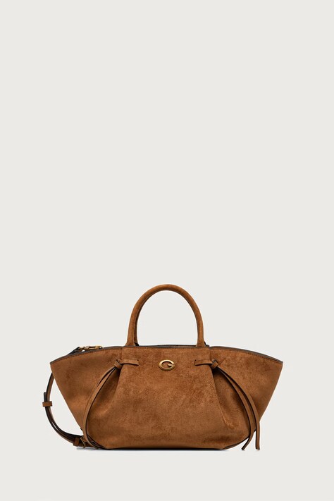 Guess Torebka tote damska z imitacji zamszu ALLEGRA brązowa HWSG22 37060