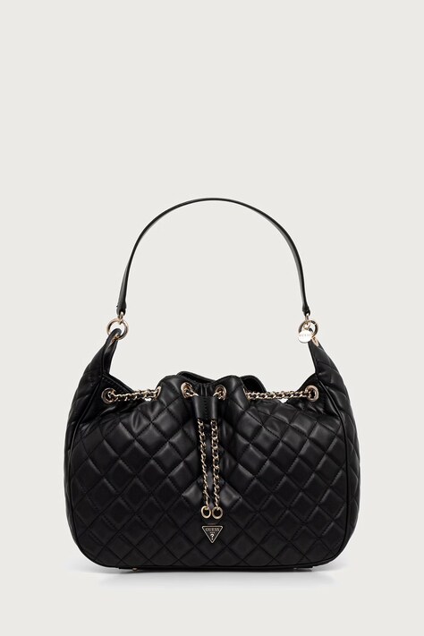 Guess Torebka worek damska z imitacji skóry JULIET czarna HWQG24 56010