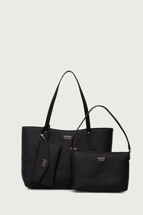 Guess torebka shopper damska z imitacji skóry BRENTON czarna HWPG96 48240